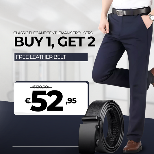 BUY 1 GET 2 FREE | Classic Gentleman's Suit Pants + Free Leather Belt